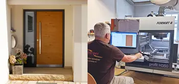 Schreiner, Haustür aus Holz, Hauseingang